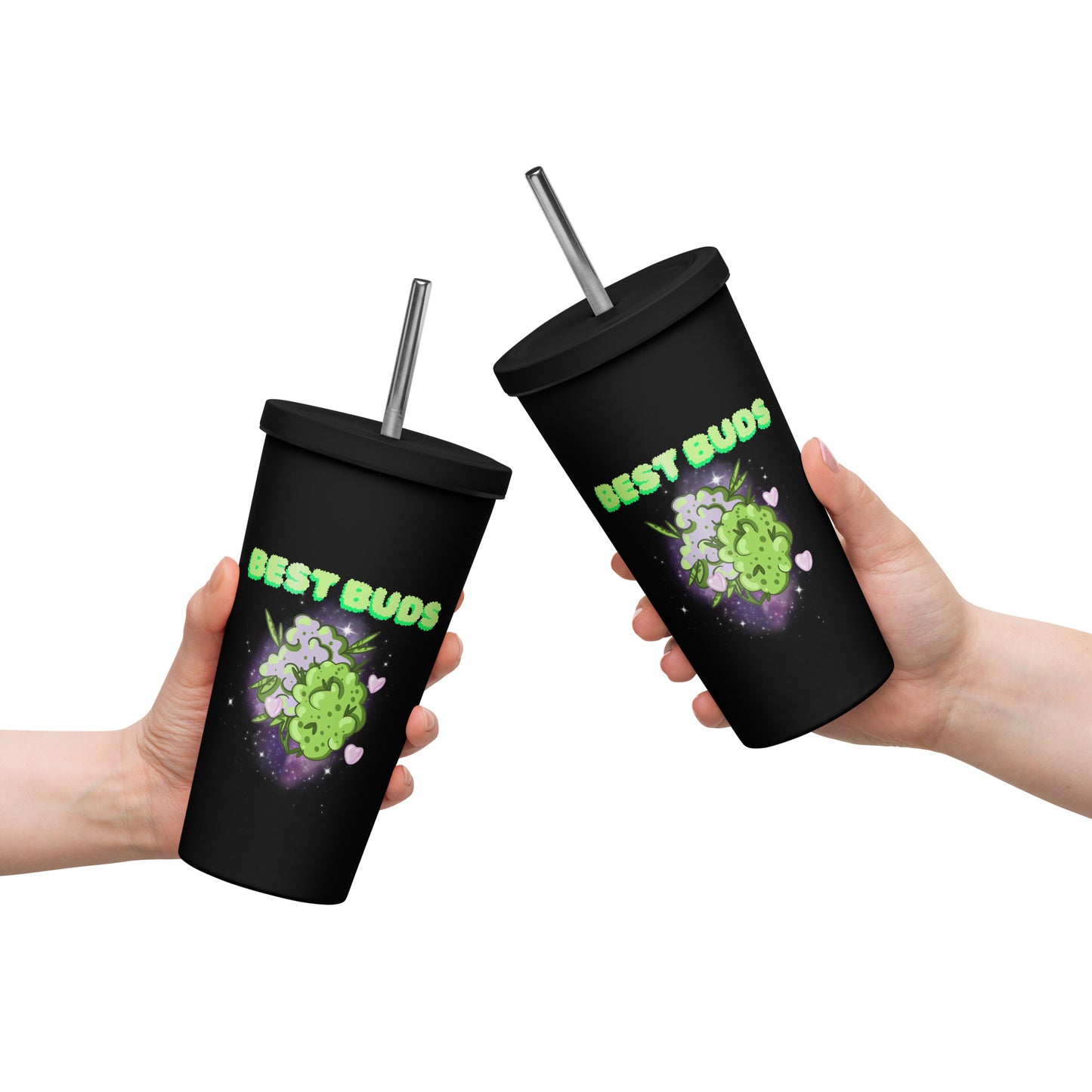 Best Buds Insulated tumbler with a straw